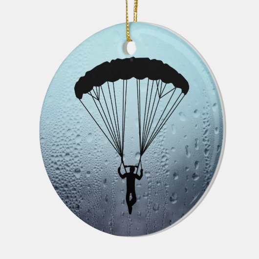 skydiver silhouet keramisch ornament (Links)