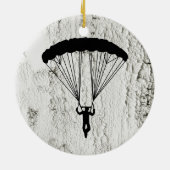 skydiver silhouet keramisch ornament (Achterkant)
