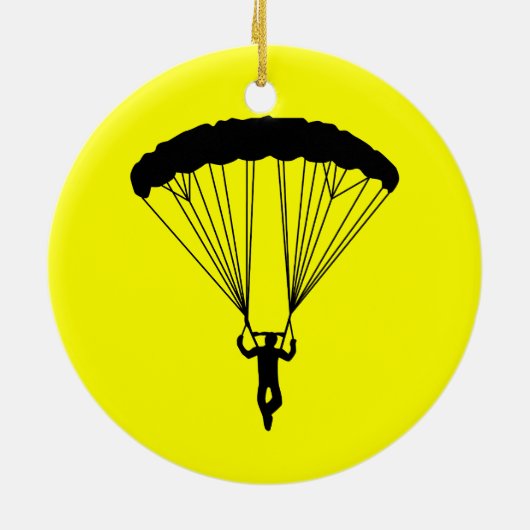 skydiver silhouet keramisch ornament (Achterkant)