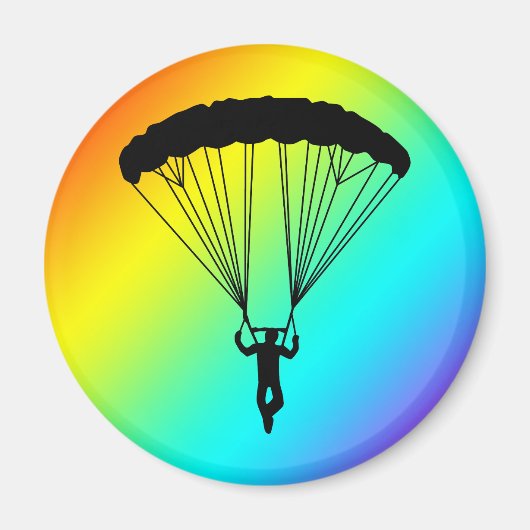 skydiver silhouet magneet (Voorkant)