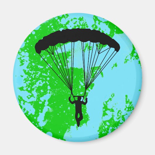 skydiver silhouet magneet (Voorkant)