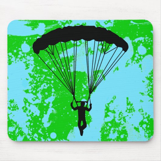 skydiver silhouet muismat (Voorkant)