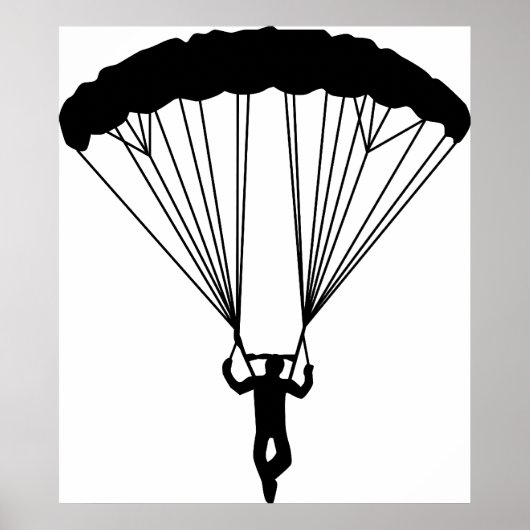 skydiver silhouet poster (Voorkant)