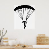 skydiver silhouet poster (Keuken)
