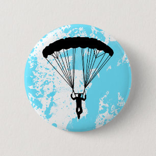 skydiver silhouet ronde button 5,7 cm