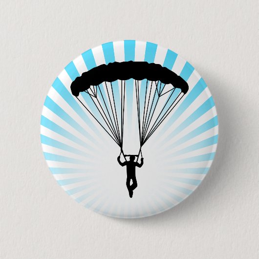 skydiver silhouet ronde button 5,7 cm (Voorkant)