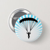 skydiver silhouet ronde button 5,7 cm (Voorkant /achterkant)