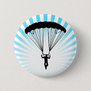 skydiver silhouet ronde button 5,7 cm