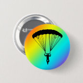 skydiver silhouet ronde button 5,7 cm (Voorkant /achterkant)