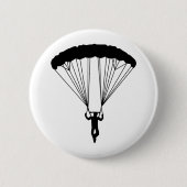 skydiver silhouet ronde button 5,7 cm (Voorkant)