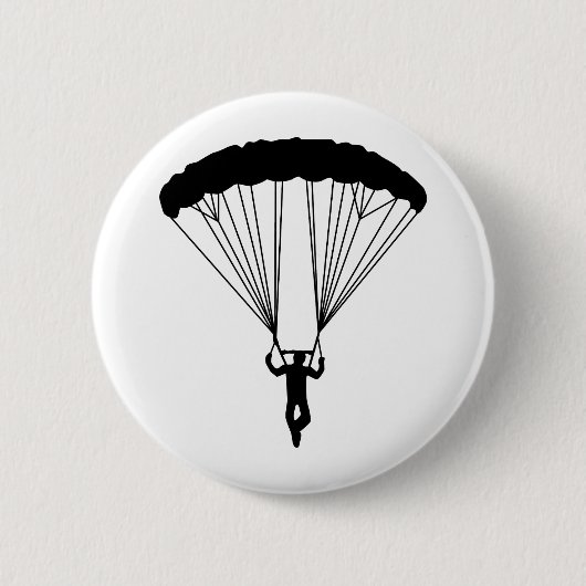 skydiver silhouet ronde button 5,7 cm (Voorkant)