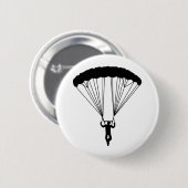 skydiver silhouet ronde button 5,7 cm (Voorkant /achterkant)