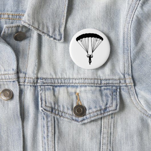 skydiver silhouet ronde button 5,7 cm (In situ)