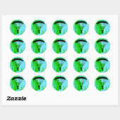 skydiver silhouet ronde sticker (Vel)