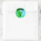 skydiver silhouet ronde sticker (Tas)