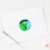skydiver silhouet ronde sticker (Envelop)