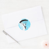skydiver silhouet ronde sticker (Envelop)