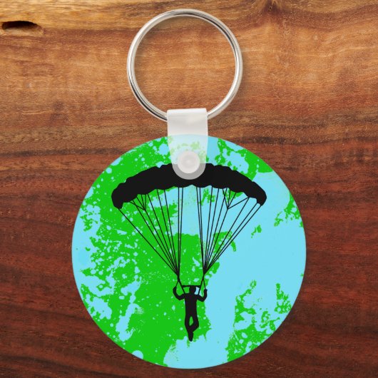 skydiver silhouet sleutelhanger (Voorkant)