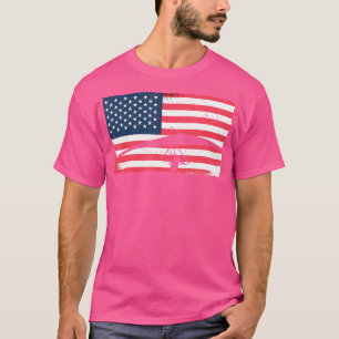 Skydiver Skydive Amerika Vlag Hanggliden Ontwricht T-shirt