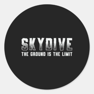 Skydiver Skydive De grond is de Limiet Vintage Ronde Sticker