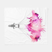 Skydiver, Skydiving Parachutist Blanke Fleece Deken (Voorkant (Horizontaal))