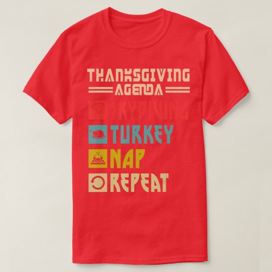 Skydiver Turkey Nap Repat Funny Skydiving Thanksg T-shirt (Design voorkant)