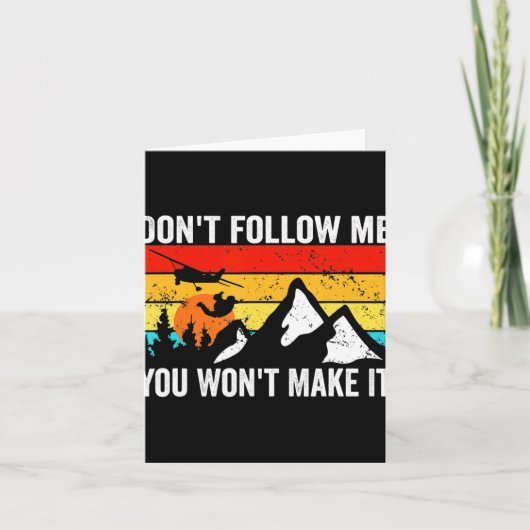 Skydiver Volg Me Niet Ik Doe Stud Dingen Skydivi  Kaart (Voorkant)