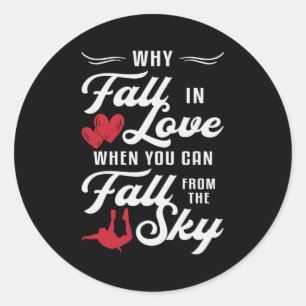 Skydiver wanneer u kunt Herfsten van de Sky Skydiv Ronde Sticker
