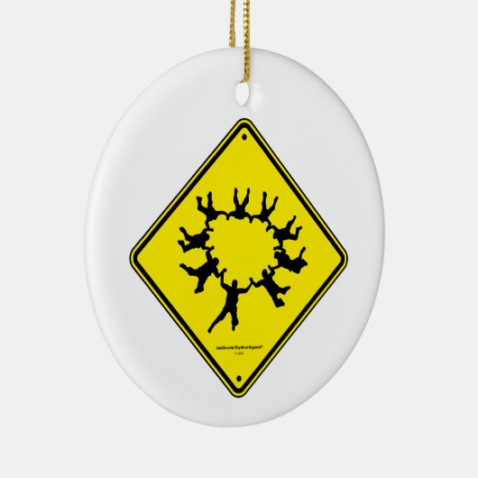 Skydivers CauSign Keramisch Ornament (Rechts)
