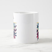 Skydivers omarmen de zonsondergang grote koffiekop (Voorkant)