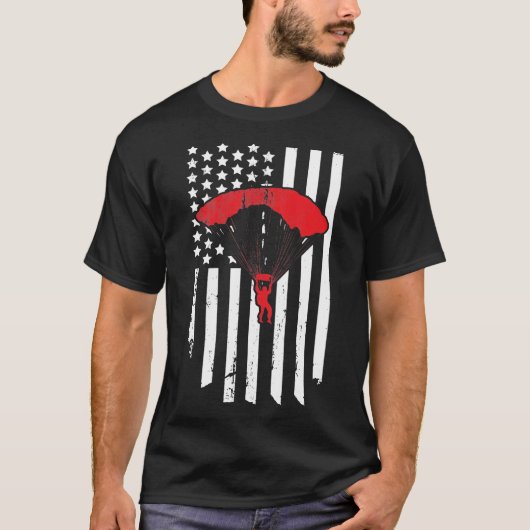 Skydiving American Flag T-shirt (Voorkant)