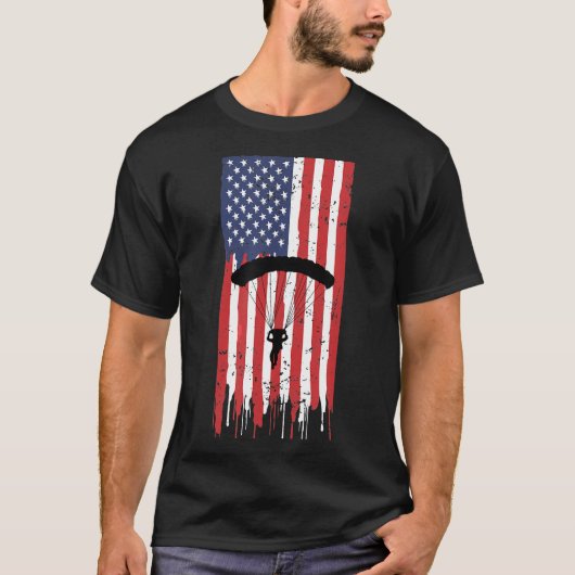 Skydiving-American Skydiver Parachutist Skydive Pa T-shirt (Voorkant)