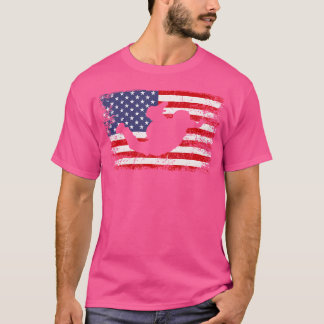 Skydiving Amerikaanse vlag parachutespringen Skydi T-shirt