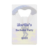 Skydiving Bachelor Party Grappig Avontuur Thema Creditkaart Flessenopener (Achterkant)