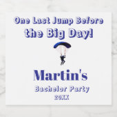 Skydiving Bachelor Party Grappig Avontuur Thema Likeurfles Etiket (Enkel label)