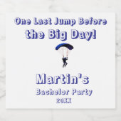 Skydiving Bachelor Party Grappig Avontuur Thema Likeurfles Etiket (Enkel label)