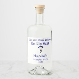 Skydiving Bachelor Party Grappig Avontuur Thema Likeurfles Etiket