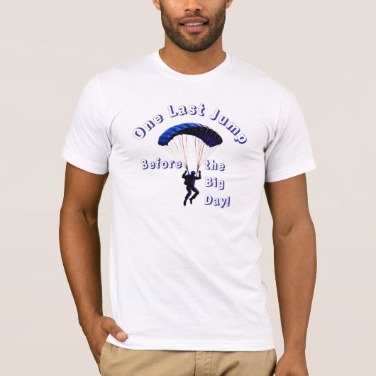 Skydiving Bachelor Party Grappig Avontuur Thema T-shirt (Voorkant)