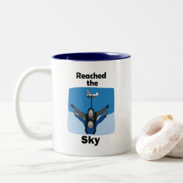 Skydiving Bereikte De Hemel Skydiver Verjaardag Tweekleurige Koffiemok