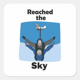 Skydiving Bereikte De Hemel Skydiver Verjaardag Vierkante Sticker