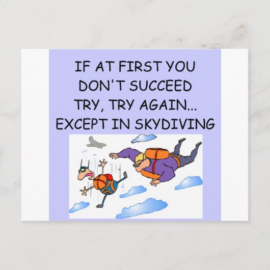 SKYDIVING BRIEFKAART (Voorkant)