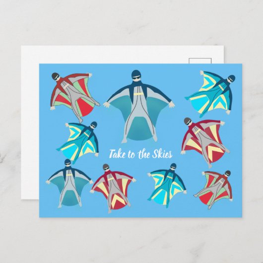 Skydiving Briefkaart (Voorkant / Achterkant)