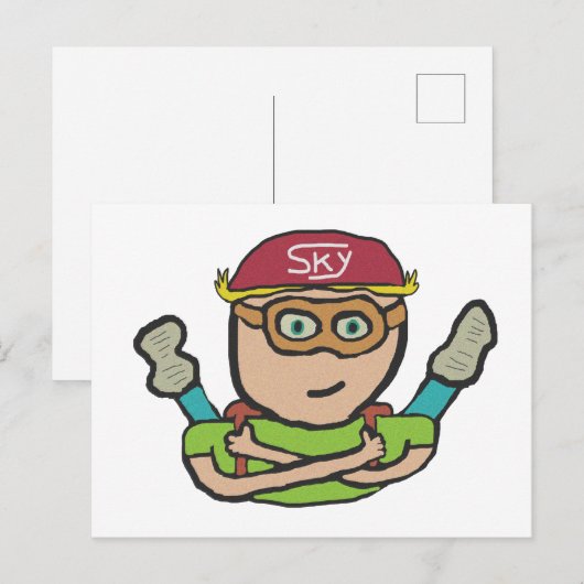 Skydiving Briefkaart (Voorkant / Achterkant)