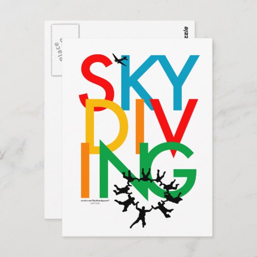 Skydiving Briefkaart (Voorkant / Achterkant)