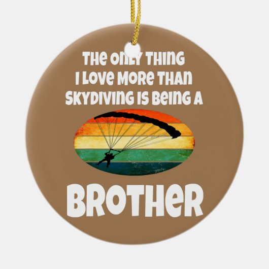 Skydiving Brother Skydiver Sibling Retro Sunset Keramisch Ornament (Voorkant)