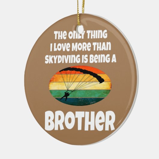 Skydiving Brother Skydiver Sibling Retro Sunset Keramisch Ornament (Links)
