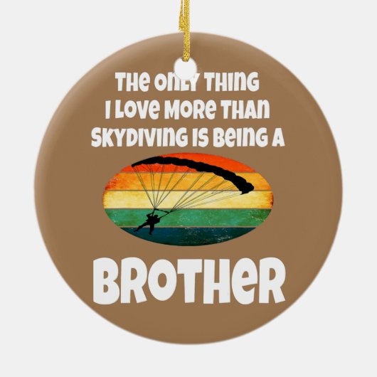 Skydiving Brother Skydiver Sibling Retro Sunset Keramisch Ornament (Achterkant)