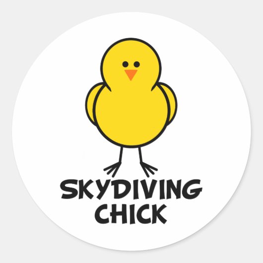 Skydiving Chick Ronde Sticker (Voorkant)