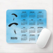 Skydiving Design 2025 Kalender Mousepad Muismat (Met muis)