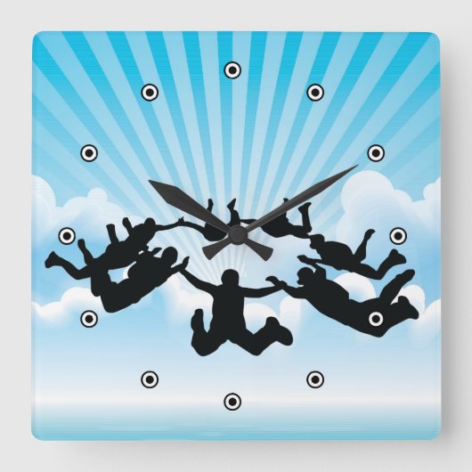 Skydiving Design Wall klok (Voorkant)